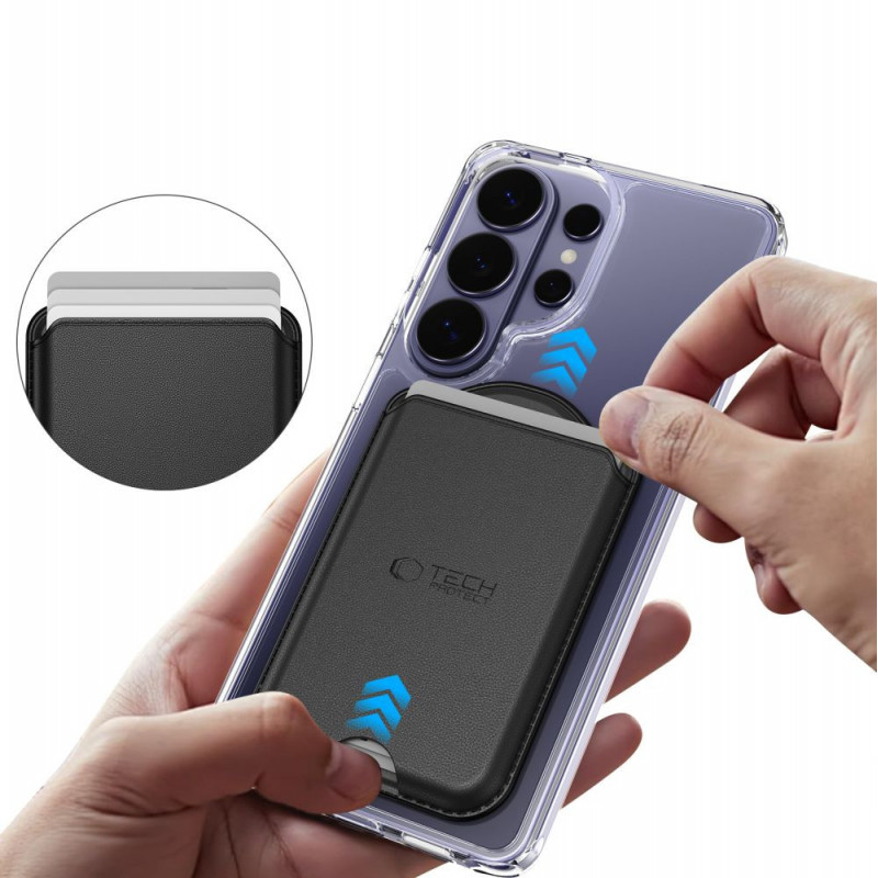 Tech-Protect CH02 MagWallet MagSafe καθολική μαγνητική θήκη καρτών, μαύρη