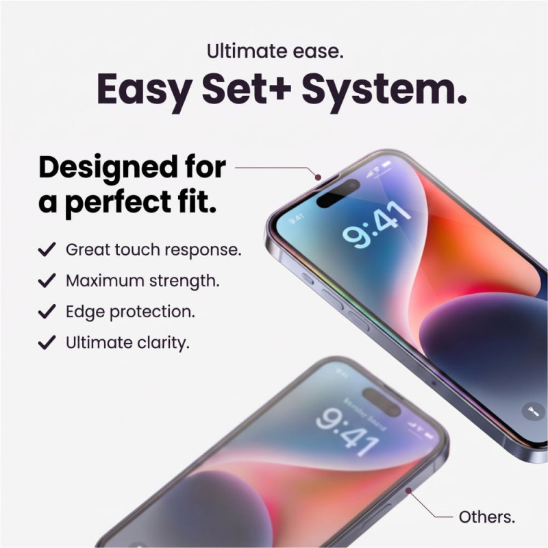 Tech-Protect Σετ tempered glass Easy Set+ για οθόνη και φακό Apple iPhone 18 Pro, Διαφανές (3 τεμ.)