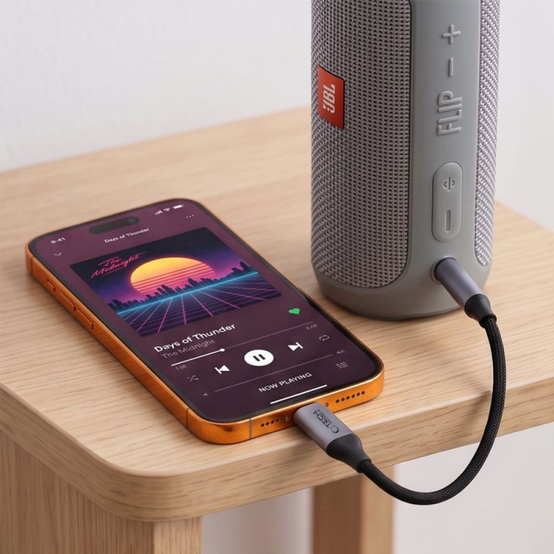 Tech-Protect Ultraboost προσαρμογέας DAC USB-C σε 3.5 mm mini jack, σιδερένιο γκρι