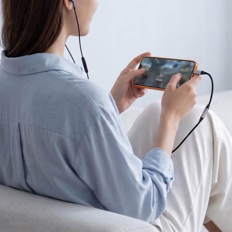 Tech-Protect Ultraboost προσαρμογέας DAC USB-C σε 3.5 mm mini jack, σιδερένιο γκρι