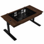 Lian Li DK07 Desk Case Wood Edition, με δυνατότητα διπλού συστήματος, 2x E-ATX, ρυθμιζόμενο ύψος, καρυδιά / μαύρο
