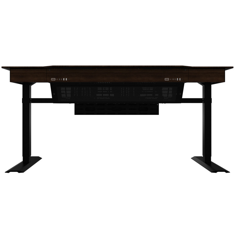 Lian Li DK07 Desk Case Wood Edition, με δυνατότητα διπλού συστήματος, 2x E-ATX, ρυθμιζόμενο ύψος, καρυδιά / μαύρο