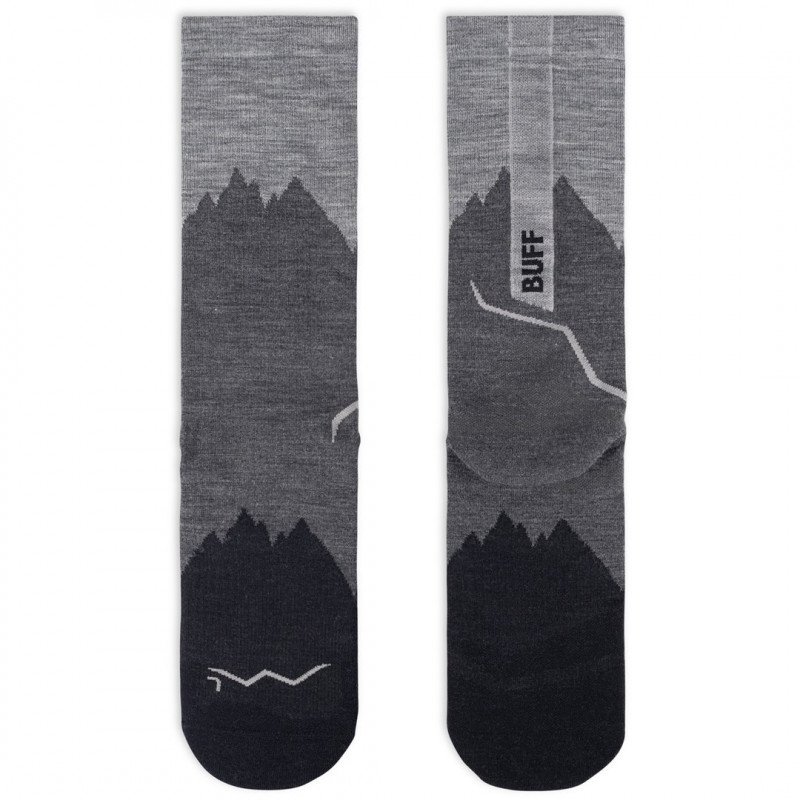 Buff Merino Lightweight Crew Sock LWC3, Μαύρο, L