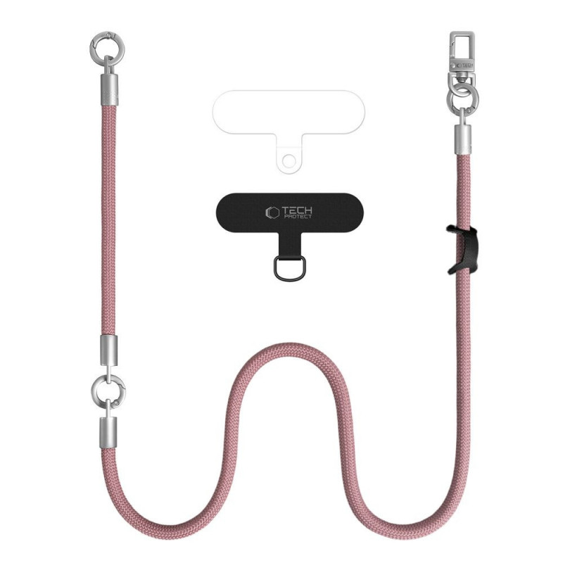 Σετ λουριών Tech-Protect C10S Rope Crossbody & Wrist, Dusty Rose/Titanium