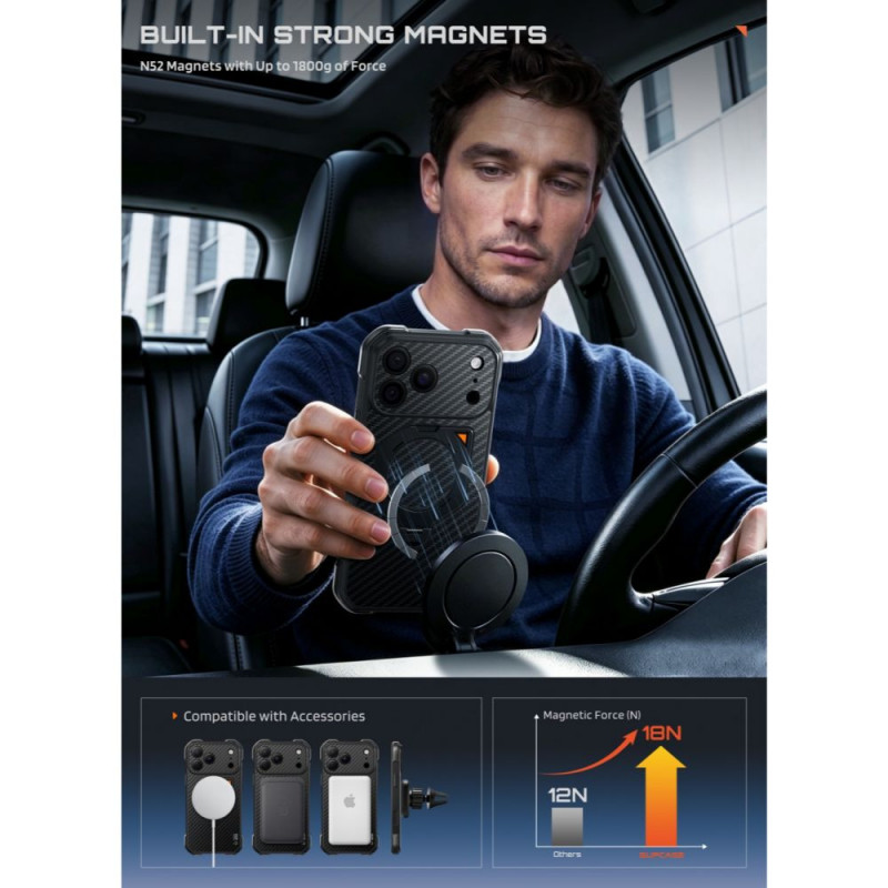 Θήκη Supcase UB Aero MagSafe Aramid για Apple iPhone 17 Pro Max / 18 Pro Max, Μαύρη