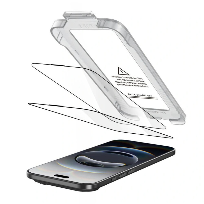 Tech-Protect Quick Set+ Αντιχαρακτικό Γυαλί Προστασίας Οθόνης για Apple iPhone Air, Μαύρο (2 τεμ.)