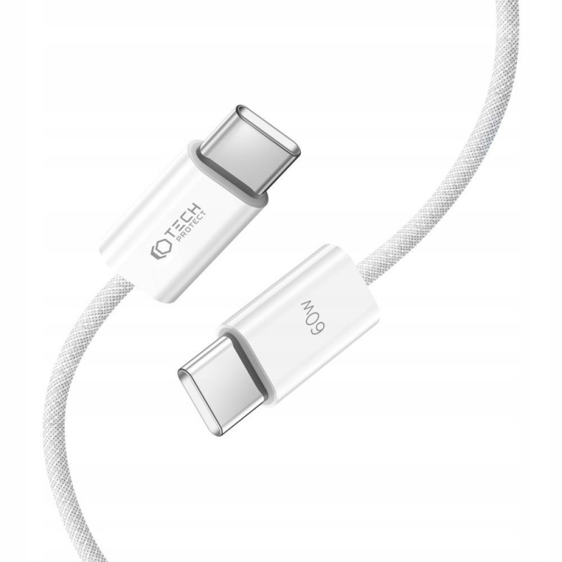 Καλώδιο Tech-Protect Ultraboost Classic USB-C / USB-C PD, 60W, 3A, 100 cm, Λευκό