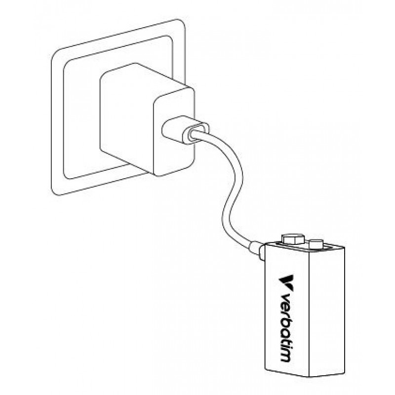Επαναφορτιζόμενη μπαταρία Verbatim 30251 USB-C Li-ion 9V 335 mAh (1 τεμ.)