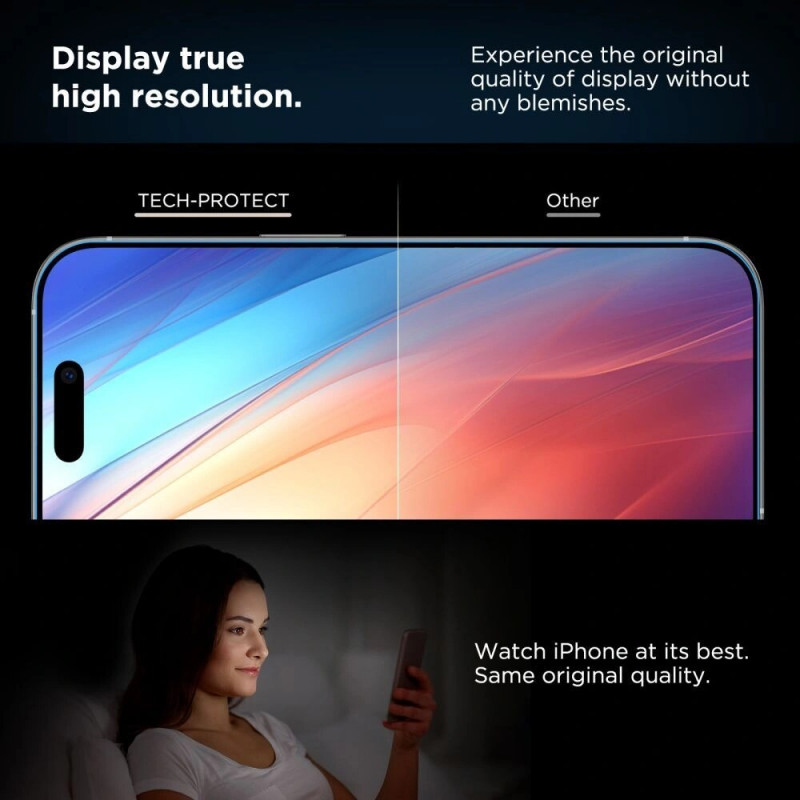 Tech-Protect Quick Set+ Ενισχυμένο Γυαλί για Apple iPhone 15 Pro (2 τεμ.), Μαύρο