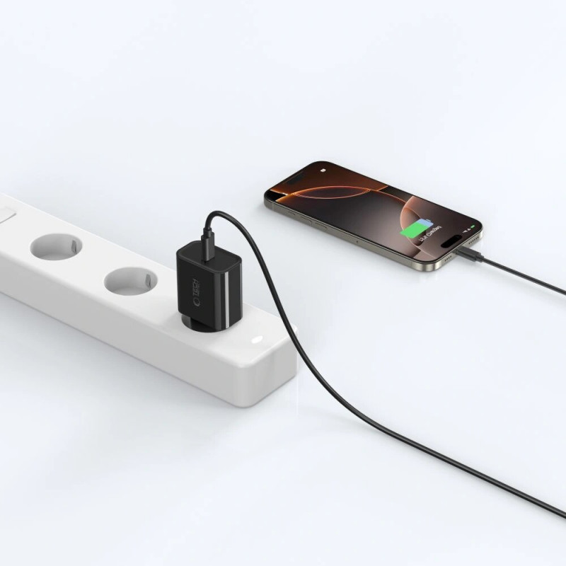 Tech-Protect NC20W φορτιστής τοίχου USB-C PD 20W, μαύρος