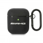 Θήκη από δέρμα Mercedes-AMG AMA2SLWK Leather Big Logo για Apple AirPods 1/2, μαύρη