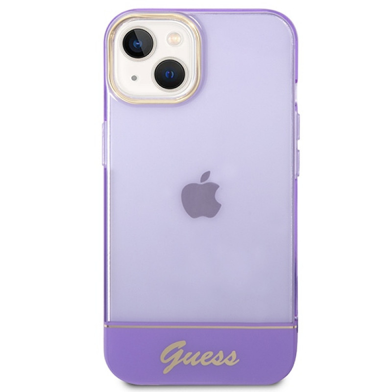 Guess GUHCP14SHGCOU Διαφανής Σκληρή Θήκη για Apple iPhone 14 / 15 / 13 6.1 ίντσες, μωβ