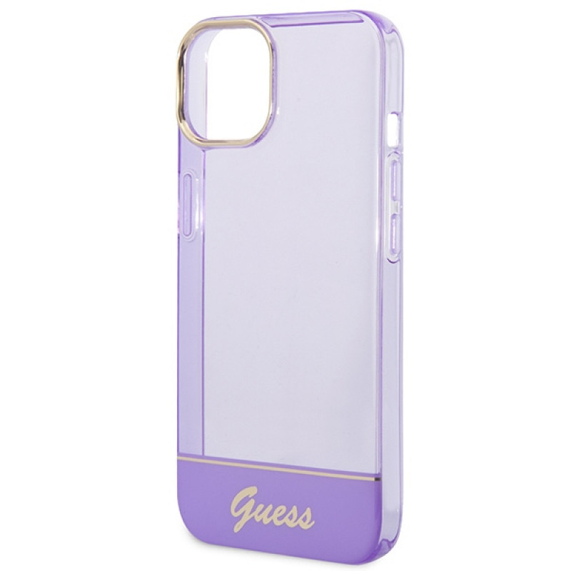 Guess GUHCP14SHGCOU Διαφανής Σκληρή Θήκη για Apple iPhone 14 / 15 / 13 6.1 ίντσες, μωβ