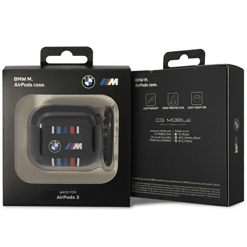 Θήκη BMW BMA322SWTK Multiple Colored Lines για Apple AirPods 3, μαύρη