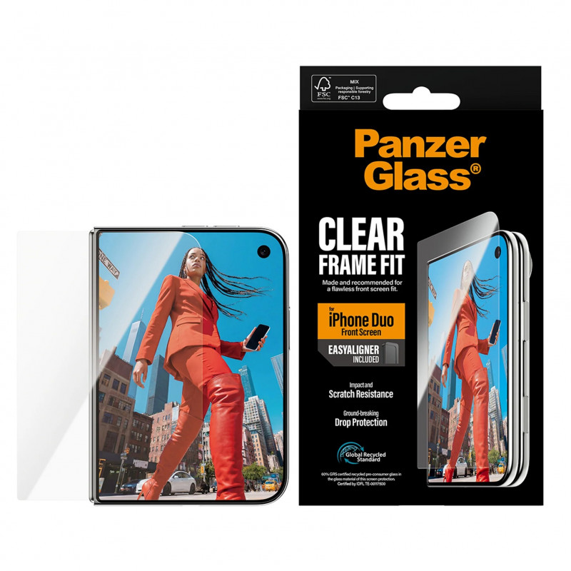 PanzerGlass Μπροστινό Προστατευτικό Οθόνης για iPhone Duo με EasyAligner, Διαφανές