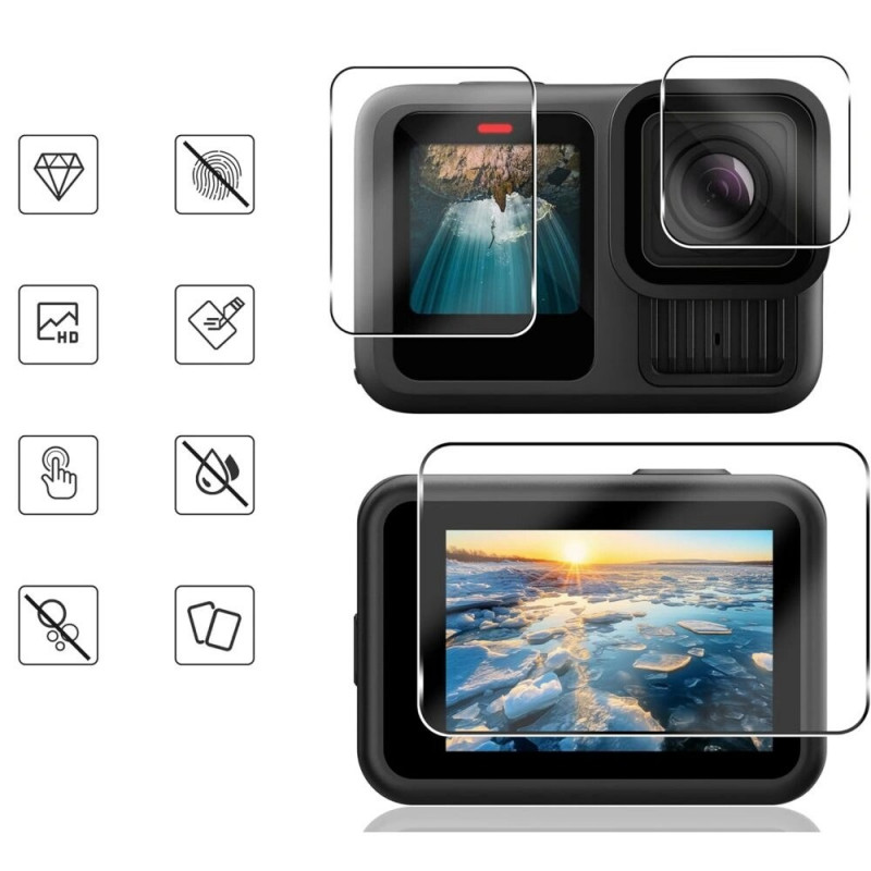 Tech-Protect Glass Fit+ Διαφανές Σκληρυμένο Γυαλί για GoPro Hero 13 (2 τεμ.), Διαφανές