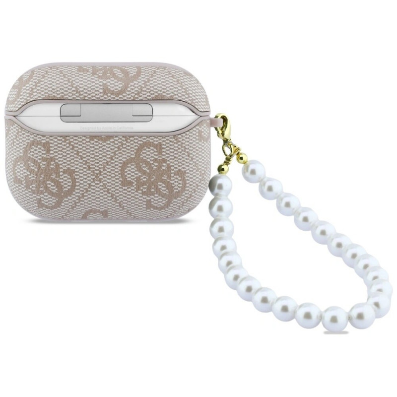 Θήκη Guess 4G Pearl Strap για Apple AirPods Pro 3, ροζ