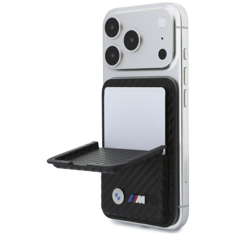 Πορτοφόλι BMW M Carbon Metal Logos MagSafe, μαύρο