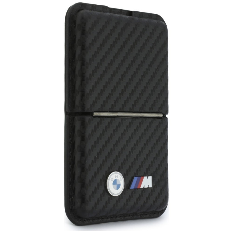 Πορτοφόλι BMW M Carbon Metal Logos MagSafe, μαύρο
