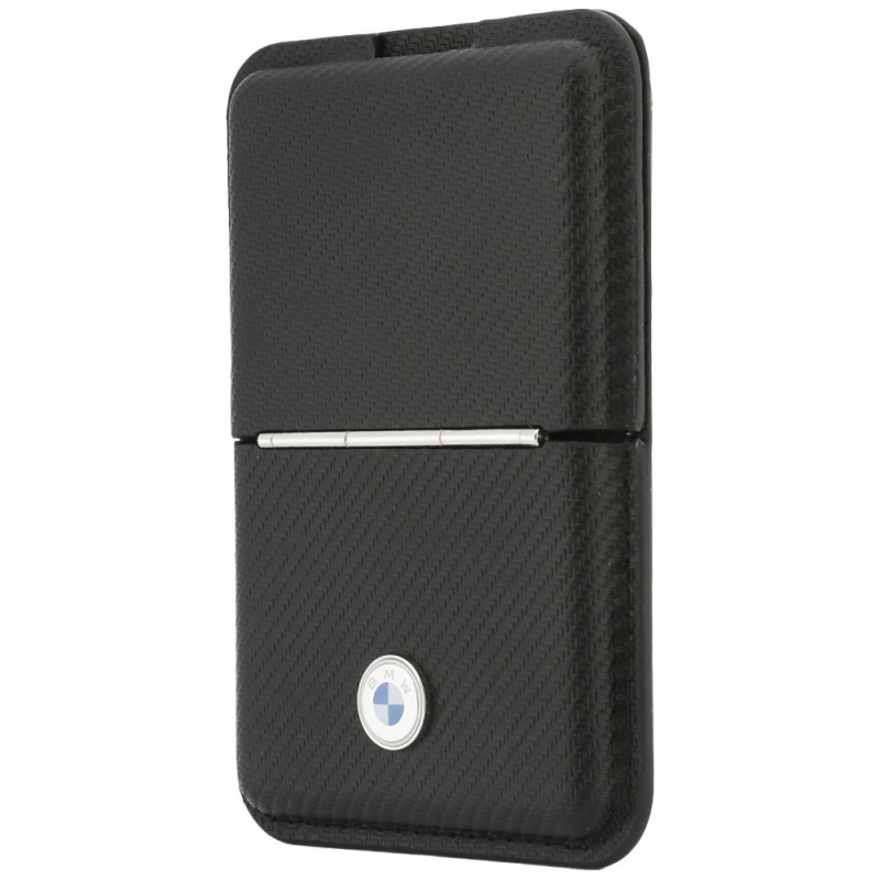 Πορτοφόλι BMW Carbon Metal Logos MagSafe, μαύρο
