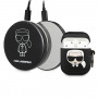 Θήκη σιλικόνης Karl Lagerfeld Ikonik για AirPods 1/2 με power bank 2000 mAh, μαύρη