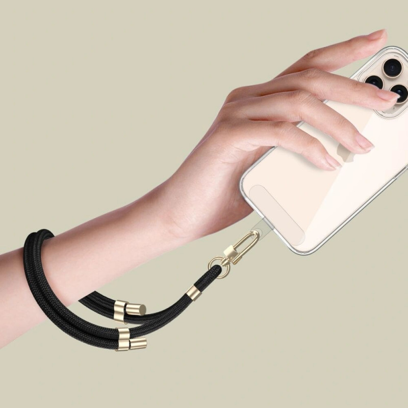 Tech-Protect C4S Rope Wrist Strap, Μαύρο/Χρυσό