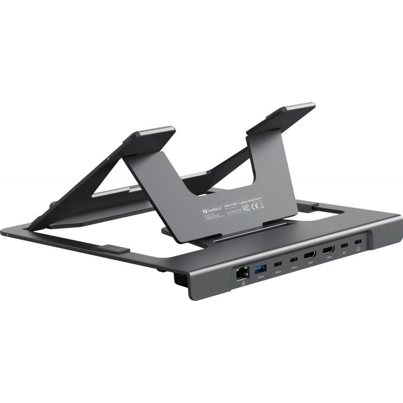 Βάση φορητού υπολογιστή με dock Sandberg USB-C 8in1 (136-83)