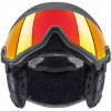 Κράνος σκι UVEX Wanted Visor, 58-61 cm (L), Μαύρο