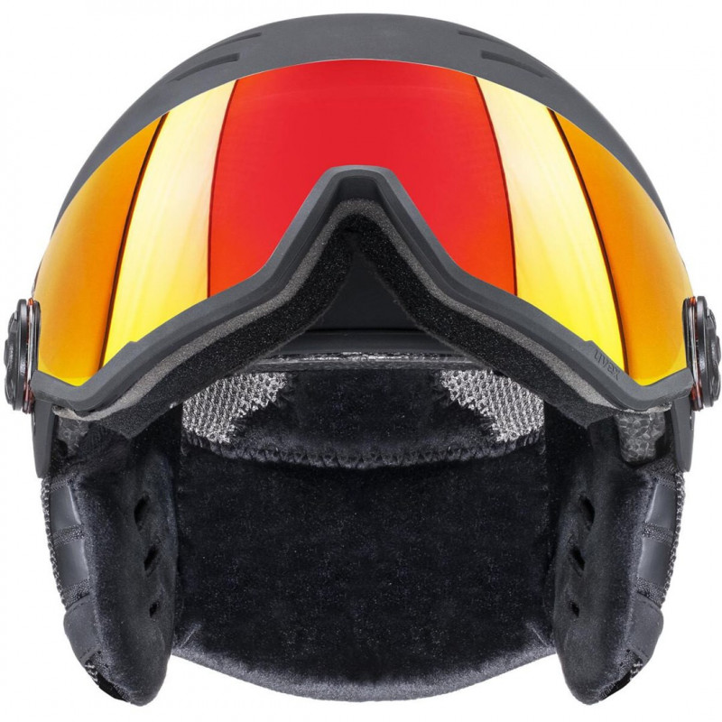 Κράνος σκι UVEX Wanted Visor, 58-61 cm (L), Μαύρο