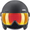 Κράνος σκι UVEX Wanted Visor, 58-61 cm (L), Μαύρο