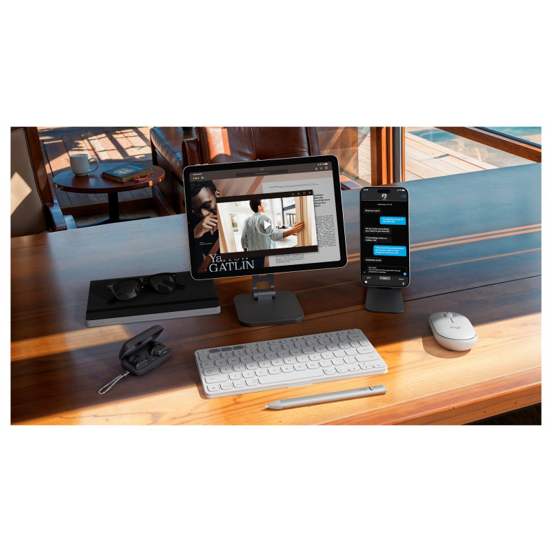 Πληκτρολόγιο Logitech Keys-To-Go 2 για iPad (920-013009), ανοιχτό γκρι, ελβετική διάταξη