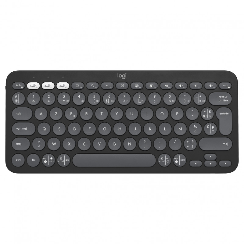 Logitech Pebble Keys 2 K380s ασύρματο πληκτρολόγιο Bluetooth (920-011803), γραφίτης, γαλλικό layout