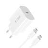 Tech-Protect NC20W Φορτιστής Τοίχου 1 θύρας USB-C PD20W με καλώδιο USB-C / USB-C, Λευκός