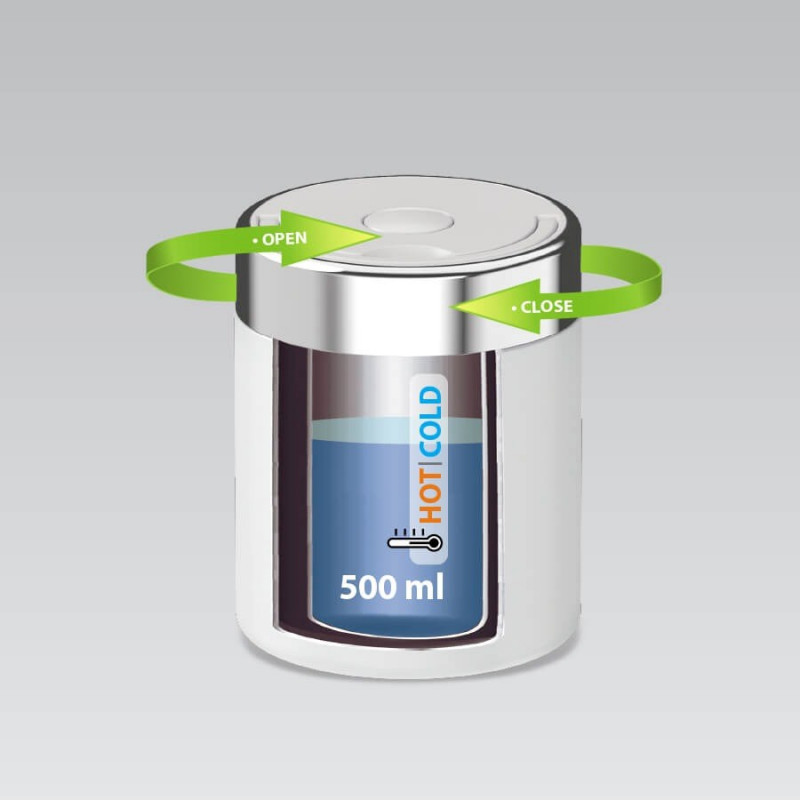 Maestro MR-1649-50-WHITE Θερμός φαγητού, 500 ml, Λευκό