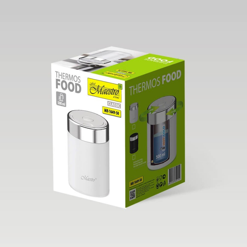 Maestro MR-1649-50-WHITE Θερμός φαγητού, 500 ml, Λευκό
