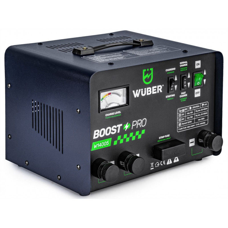 Wuber W14005 Φορτιστής μπαταρίας αυτοκινήτου με jump start, 40 A, 12 V/24 V