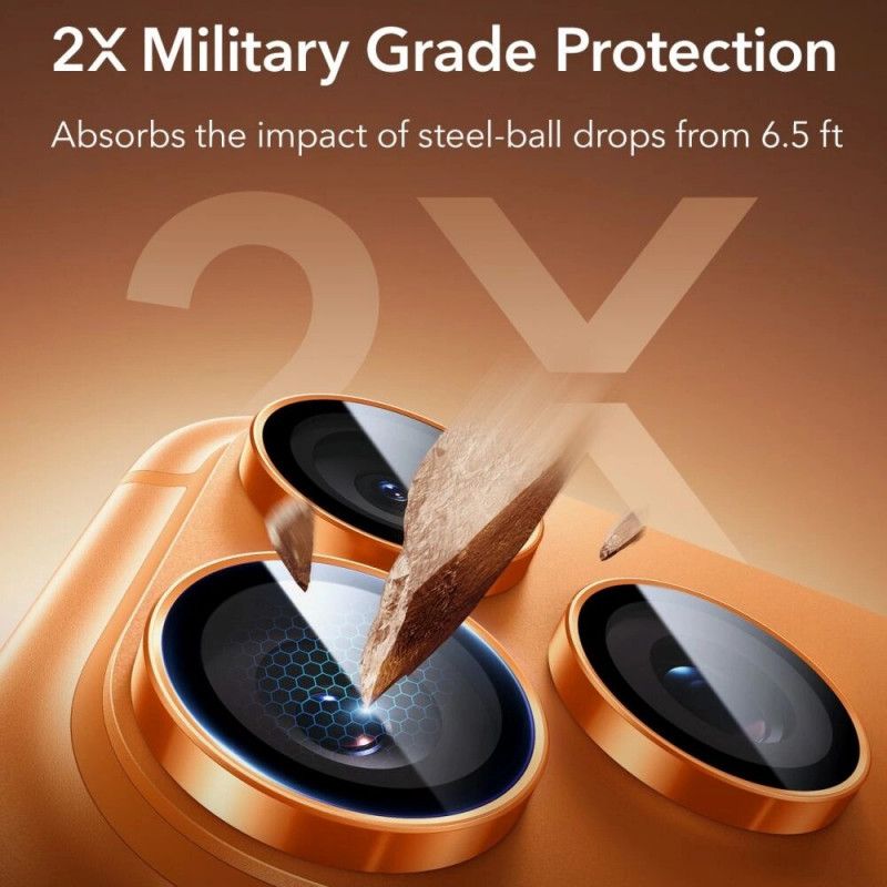 ESR Armorite Προστατευτικό Κάμερας για Apple iPhone 14 Pro / Max / 15 Pro / Max / 16 Pro / Max / 17 Pro / Max, Πορτοκαλί