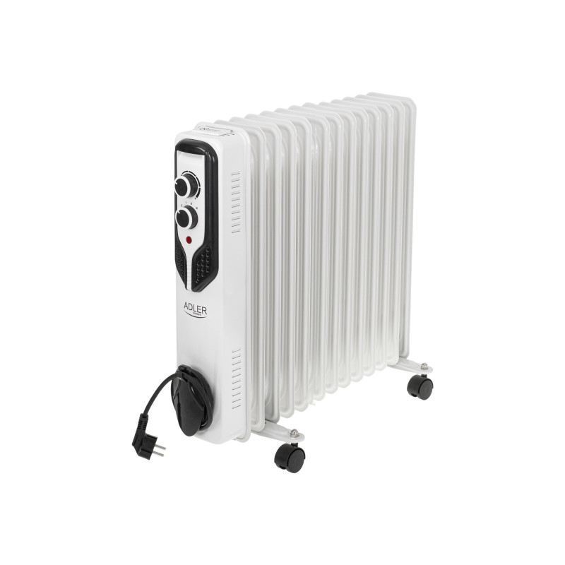 Θερμοπομπός λαδιού Adler AD 7818, 2500 W, 3 επίπεδα ισχύος, 13 πτερύγια, λευκός