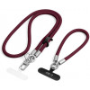 Tech-Protect C10S Rope Σετ κορδονιών για κινητό crossbody & καρπού, Burgundy/Titanium
