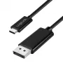 Καλώδιο LogiLink CUA0121 USB 3.2 Gen2 Type-C, C/M σε DP/M, αμφίδρομο, 8K/60 Hz, μεταλλικό, μαύρο, 3 m