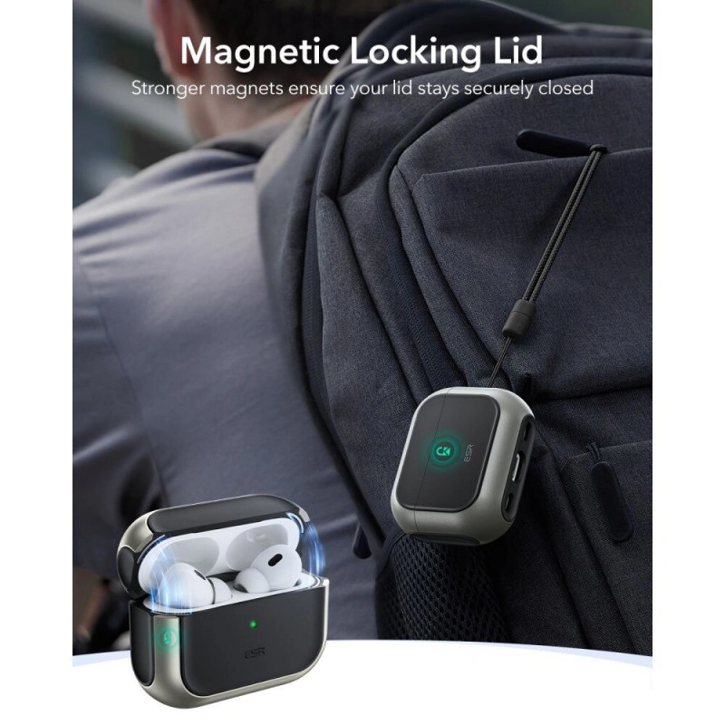 Θήκη ESR Orbit HaloLock MagSafe για Apple AirPods Pro 3, Titanium
