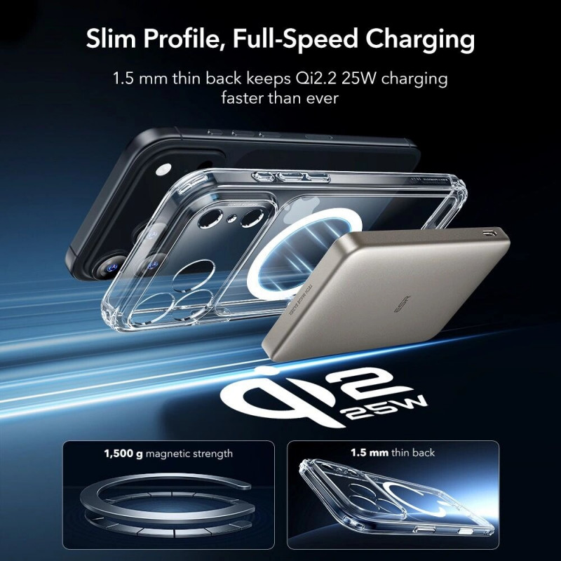 Θήκη ESR Classic Hybrid MagSafe με σκληρυμένο γυαλί για Apple iPhone 17 Pro Max, διάφανη