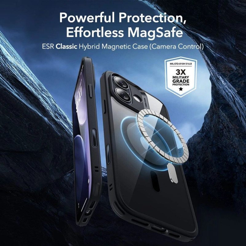 Θήκη ESR Classic Hybrid MagSafe με Tempered Glass για Apple iPhone 17, Διάφανη/μαύρη