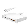 LogiLink PA0418 Φορτιστής επιτραπέζιος USB-A/C, 100 W, GaN, 6 θυρών, 2x USB-A (QC), 4x USB-C (PD), Λευκός