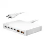 LogiLink PA0418 Φορτιστής επιτραπέζιος USB-A/C, 100 W, GaN, 6 θυρών, 2x USB-A (QC), 4x USB-C (PD), Λευκός