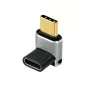 LogiLink AU0063 Προσαρμογέας USB 4 Type-C 90° U/D, C/M σε C/F, 40 Gbps, 240W, 8K/60 Hz, μεταλλικός, ασημί