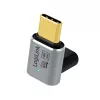 LogiLink AU0063 Προσαρμογέας USB 4 Type-C 90° U/D, C/M σε C/F, 40 Gbps, 240W, 8K/60 Hz, μεταλλικός, ασημί