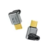 LogiLink AU0063 Προσαρμογέας USB 4 Type-C 90° U/D, C/M σε C/F, 40 Gbps, 240W, 8K/60 Hz, μεταλλικός, ασημί