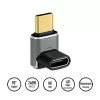 LogiLink AU0063 Προσαρμογέας USB 4 Type-C 90° U/D, C/M σε C/F, 40 Gbps, 240W, 8K/60 Hz, μεταλλικός, ασημί