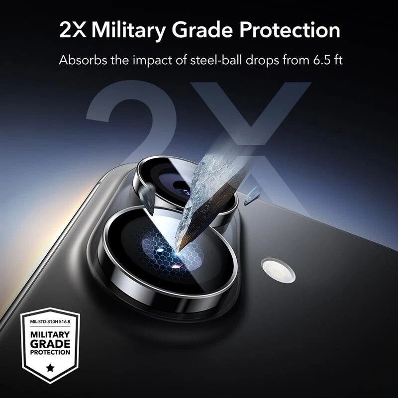 ESR Armorite Προστατευτικό Κάμερας για Apple iPhone 16 / 16 Plus / 17, Μαύρο